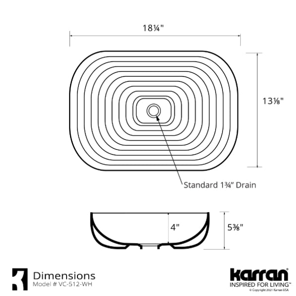 Khalifa Vitreous China Vessel Bathroom Sink