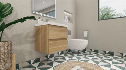 Bohemia Lina 24" Wall Mounted Bathroom Vanity with Reinforced Acrylic Sink