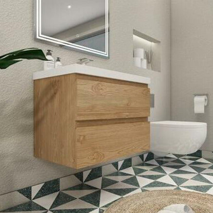 Bohemia Lina 30" Wall Mounted Bathroom Vanity with Reinforced Acrylic Sink