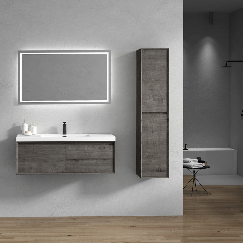 Bella 48" Wall Mounted Bathroom Vanity with Acrylic Integrated Sink Top