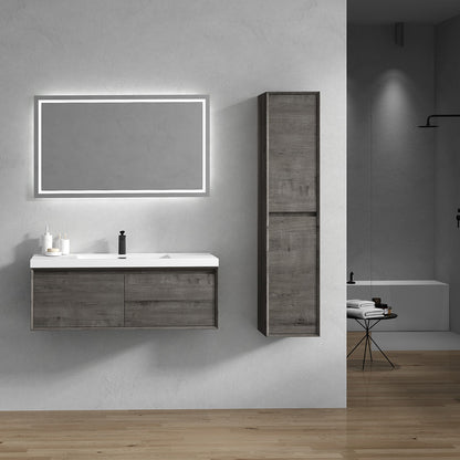 Bella 48" Wall Mounted Bathroom Vanity with Single Acrylic Top