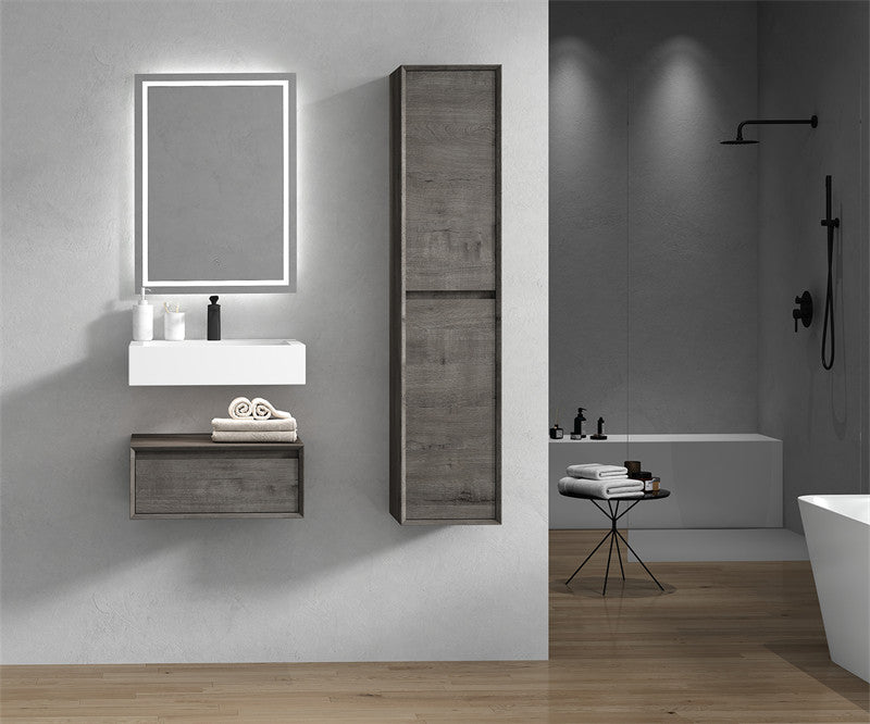 Alysa 24" Wall Mounted Bathroom Vanity with Acrylic Integrated Sink Top