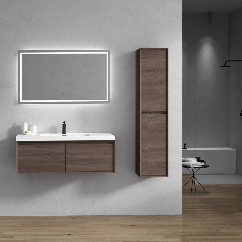 Bella 48" Wall Mounted Bathroom Vanity with Single Acrylic Top