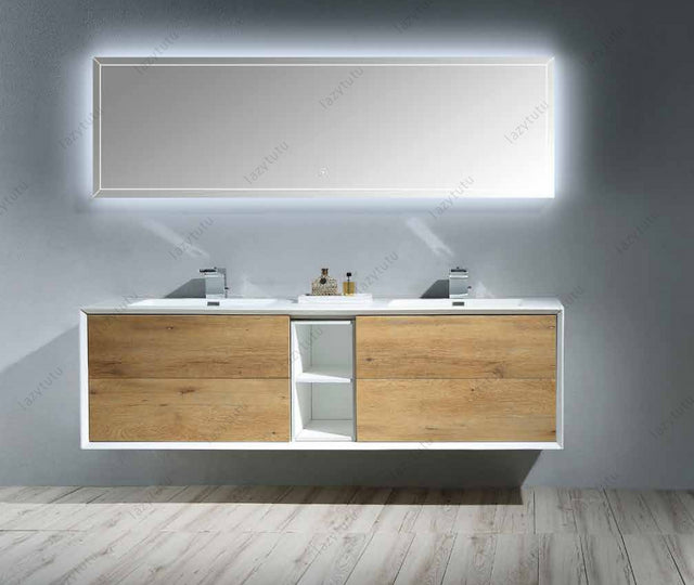 Flowy 72" Wall Mounted Bathroom Vanity