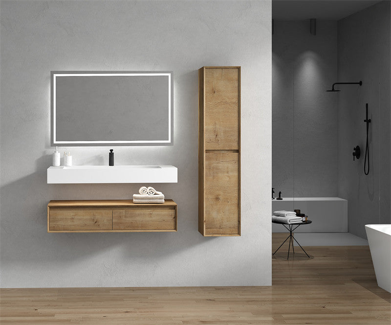 Alysa 48" Wall Mounted Bathroom Vanity with Acrylic Integrated Sink Top