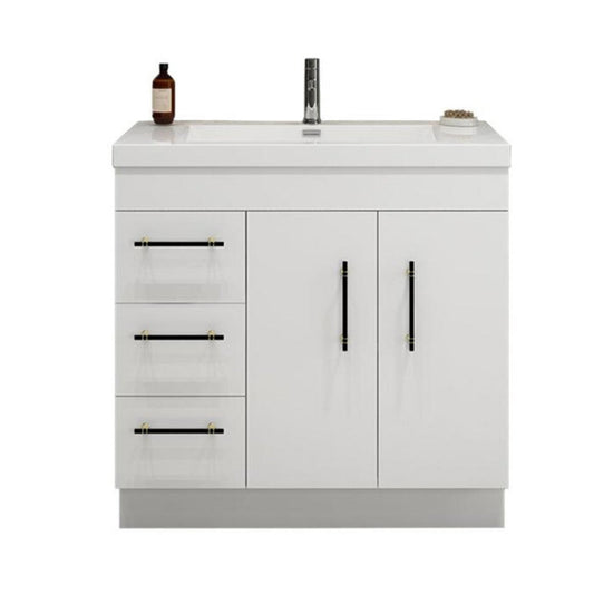 Elsa 36" Freestanding Bathroom Vanity with Reinforced Acrylic Integrated Sink Top