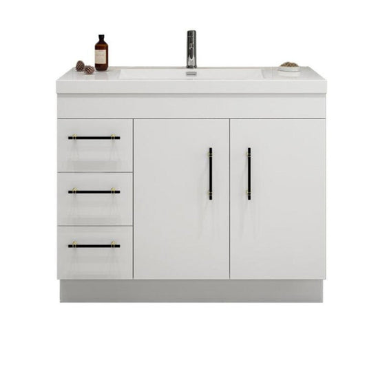 Elsa 42" Freestanding Bathroom Vanity with Reinforced Acrylic Integrated Sink Top