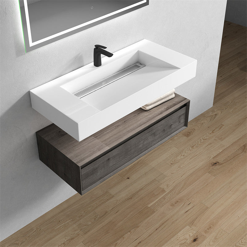 Alysa 42" Wall Mounted Bathroom Vanity with Acrylic Sink