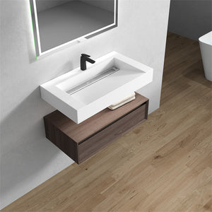 Alysa 36" Wall Mounted Vanity With Acrylic Sink
