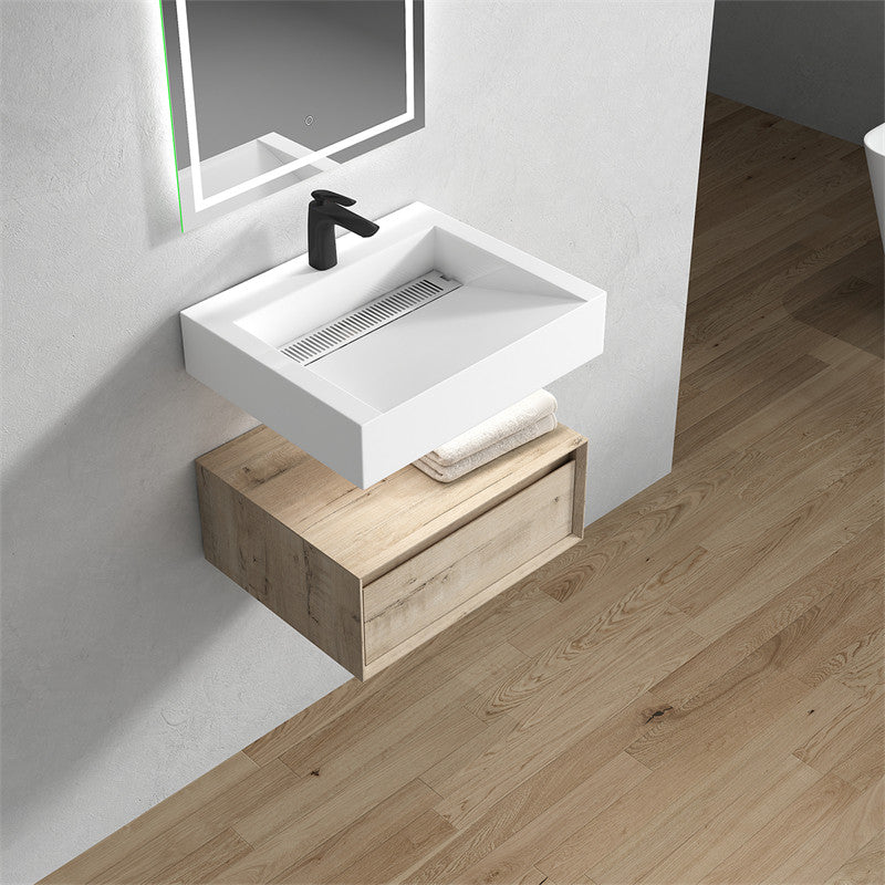 Alysa 24" Wall Mounted Bathroom Vanity with Acrylic Integrated Sink Top