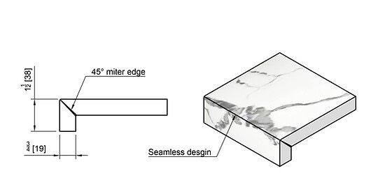 White Carrara Engineered Marble Vanity Top