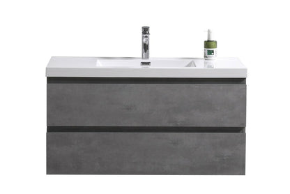 Angela 36" Wall Mounted Bathroom Vanity with Acrylic Integrated Sink Top