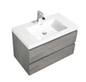 Angel 36" Wall Mounted Vanity With A Integrated Sink