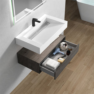 Alysa 36" Wall Mounted Vanity With Acrylic Sink