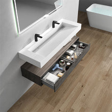 Load image into Gallery viewer, Alysa 60&quot; Wall Mounted Vanity With Acrylic Sink/Double Faucet Hole
