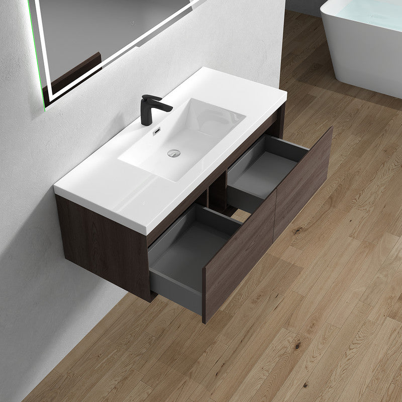 Bella 48" Wall Mounted Bathroom Vanity with Acrylic Integrated Sink Top