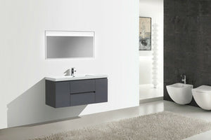 Angel 48"  Wall Mounted Vanity With A Integrated Sink