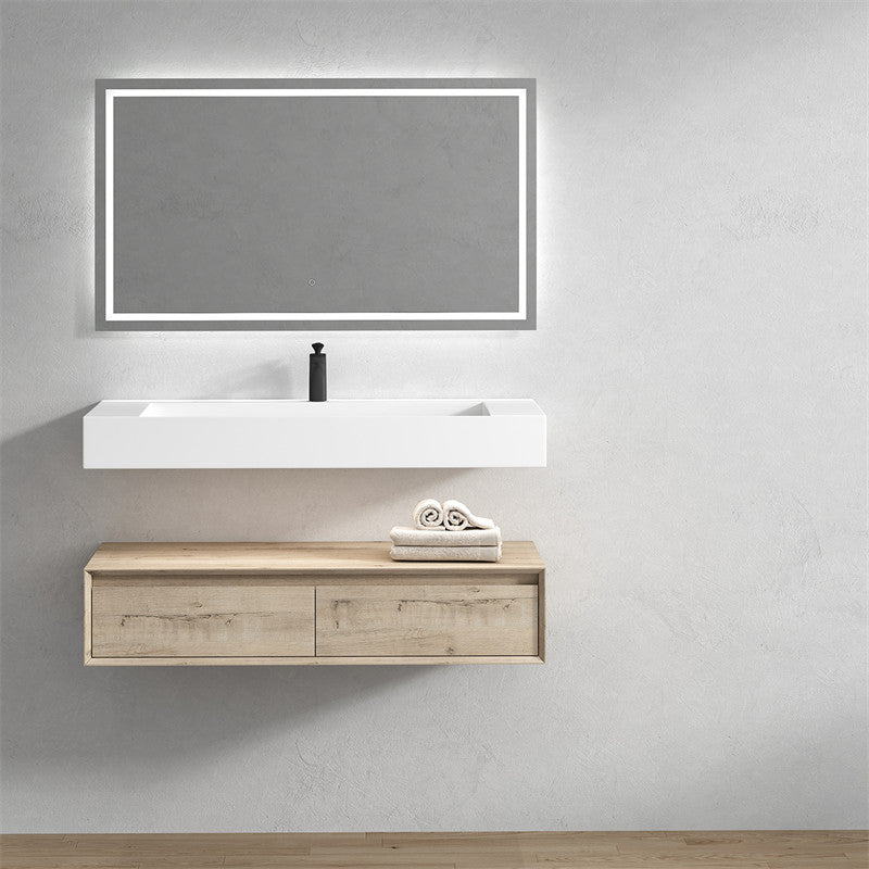 Alysa 48" Wall Mounted Bathroom Vanity with Acrylic Integrated Sink Top