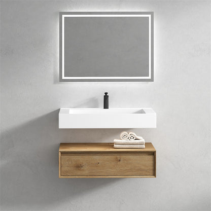 Alysa 36" Wall Mounted Bathroom Vanity with Acrylic Sink