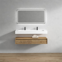 Load image into Gallery viewer, Alysa 60&quot; Wall Mounted Vanity With Acrylic Sink/Double Faucet Hole
