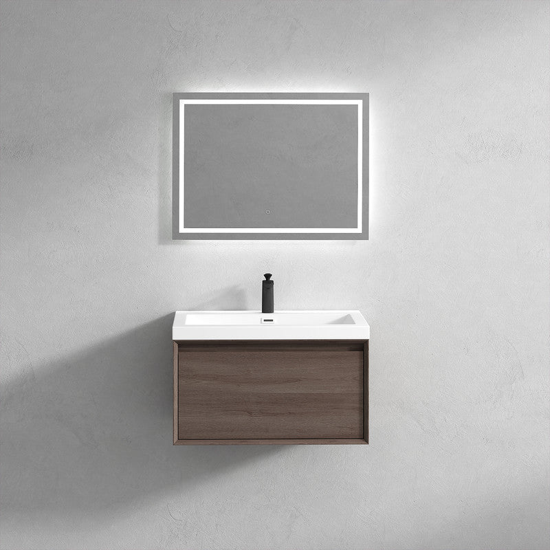 Bella 36" Wall Mounted Bathroom Vanity with Acrylic Integrated Sink Top