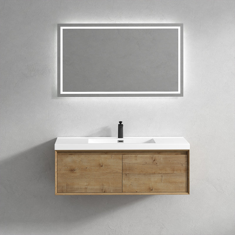 Bella 48" Wall Mounted Bathroom Vanity with Single Acrylic Top