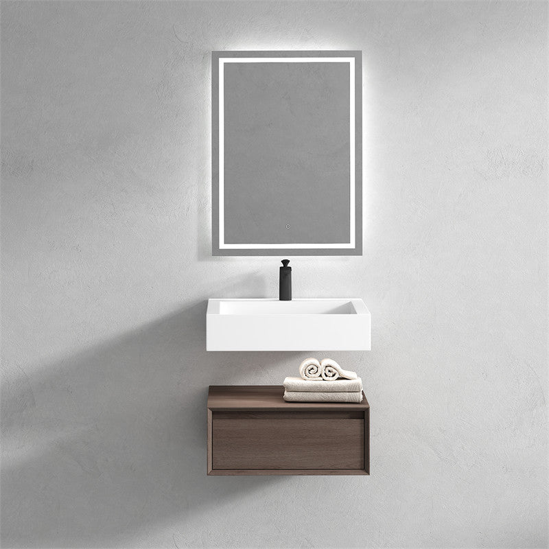 Alysa 24" Wall Mounted Bathroom Vanity with Acrylic Integrated Sink Top