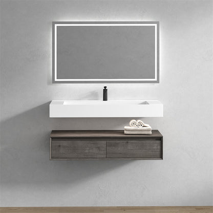 Alysa 48" Wall Mounted Bathroom Vanity with Acrylic Integrated Sink Top