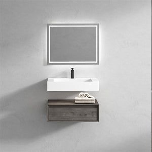 Alysa 30" Wall Mounted Vanity With Acrylic Sink