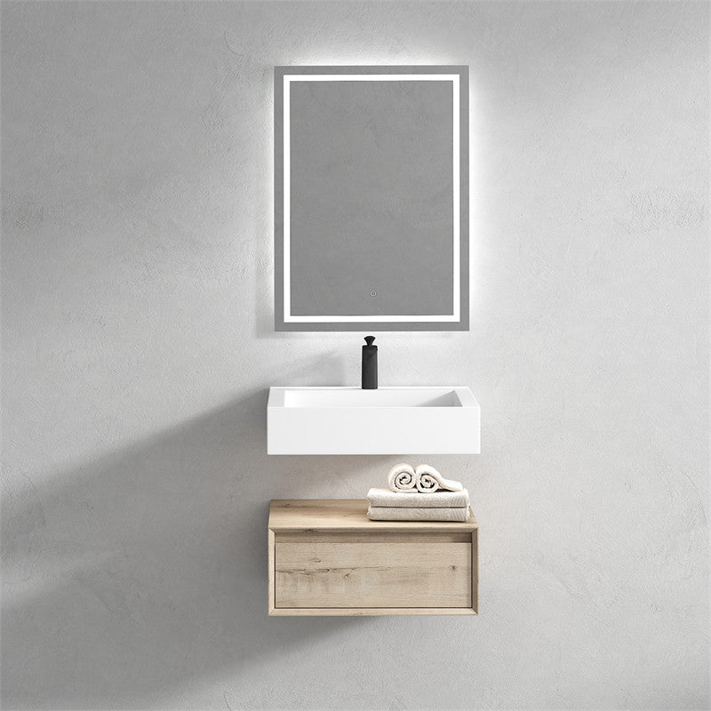 Alysa 24" Wall Mounted Bathroom Vanity with Acrylic Integrated Sink Top