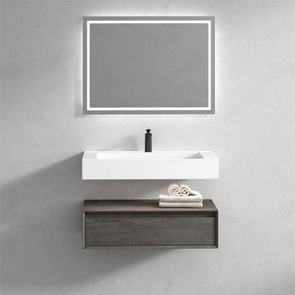 Alysa 36" Wall Mounted Bathroom Vanity with Acrylic Sink