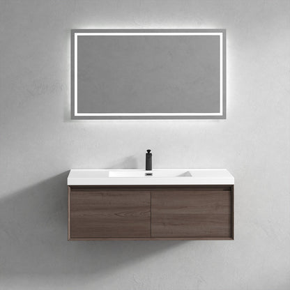 Bella 48" Wall Mounted Bathroom Vanity with Single Acrylic Top