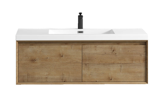 Bella 48" Wall Mounted Bathroom Vanity with Reinforced Acrylic Integrated Sink Top