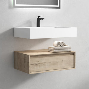 Alysa 30" Wall Mounted Vanity With Acrylic Sink