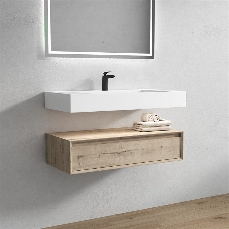 Alysa 42" Wall Mounted Bathroom Vanity with Acrylic Sink