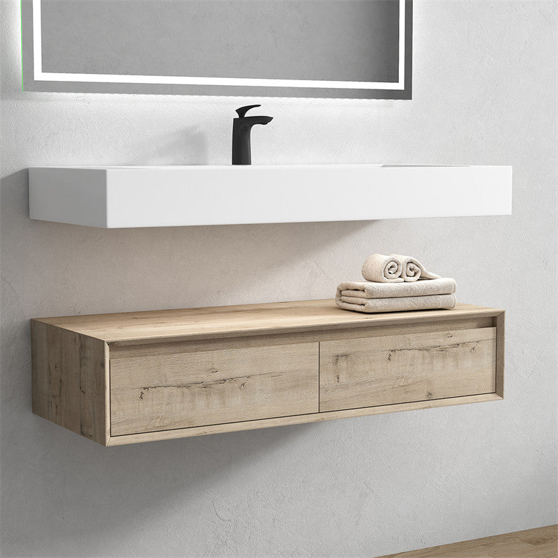 Alysa 48" Wall Mounted Bathroom Vanity with Acrylic Integrated Sink Top