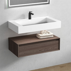 Alysa 36" Wall Mounted Vanity With Acrylic Sink