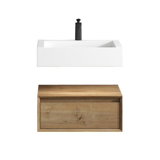 Alysa 24" Wall Mounted Bathroom Vanity with Reinforced Acrylic Integrated Sink Top