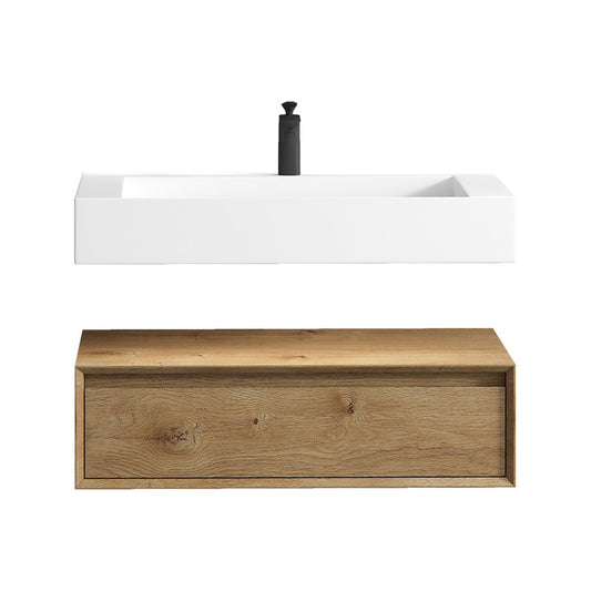 Alysa 36" Wall Mounted Bathroom Vanity with Reinforced Acrylic Integrated Sink Top
