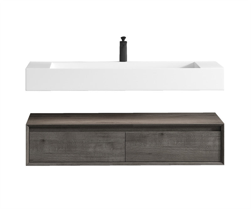 Alysa 48" Wall Mounted Bathroom Vanity with Acrylic Integrated Sink Top