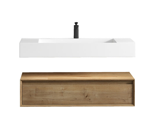 Alysa 42" Wall Mounted Bathroom Vanity with Reinforced Acrylic Integrated Sink Top
