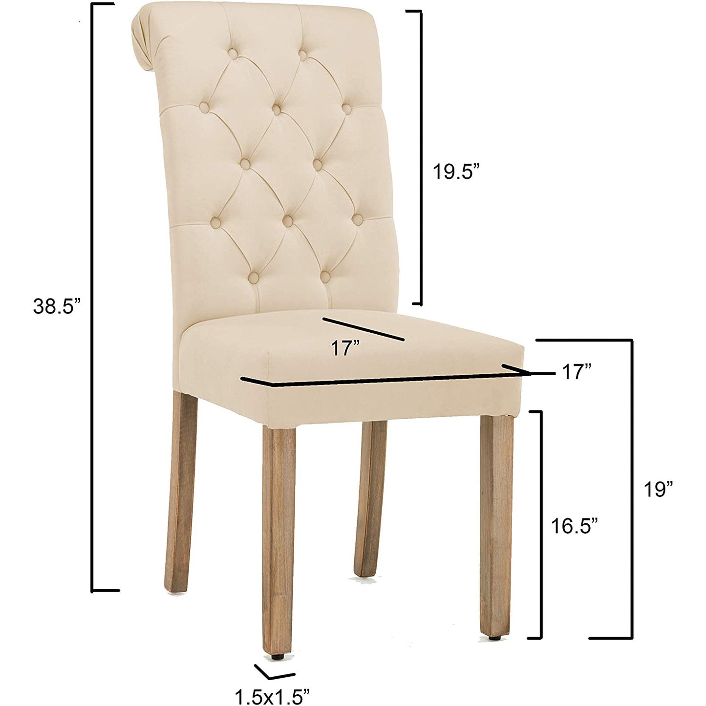 D-006 Tufted Dining Chair Set 2 Per Box