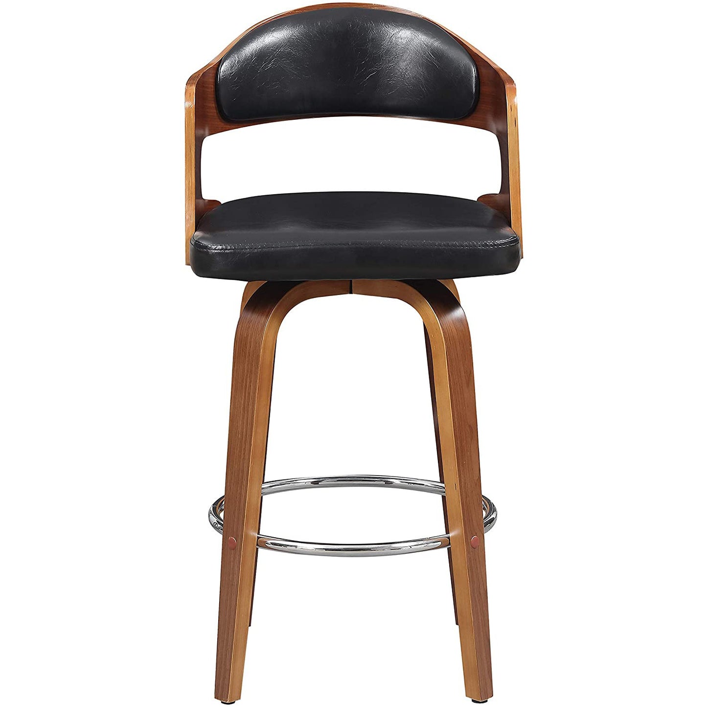 ACBS09 Wood And Faux Leather Swivel Barstool
