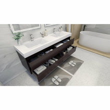 Load image into Gallery viewer, Angel 72&quot; Wall Mounted Vanity With Reeinforced Double Acrylic Sink
