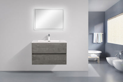 EDI 24" Wall Mounted Bathroom Vanity with Acrylic Integrated Sink Top