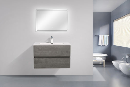 Eddy 36" Wall Mounted Bathroom Vanity with Integrated Sink Top