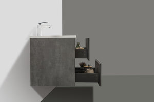Eddy 24" Wall Mounted Vanity with Integrated Sink Top