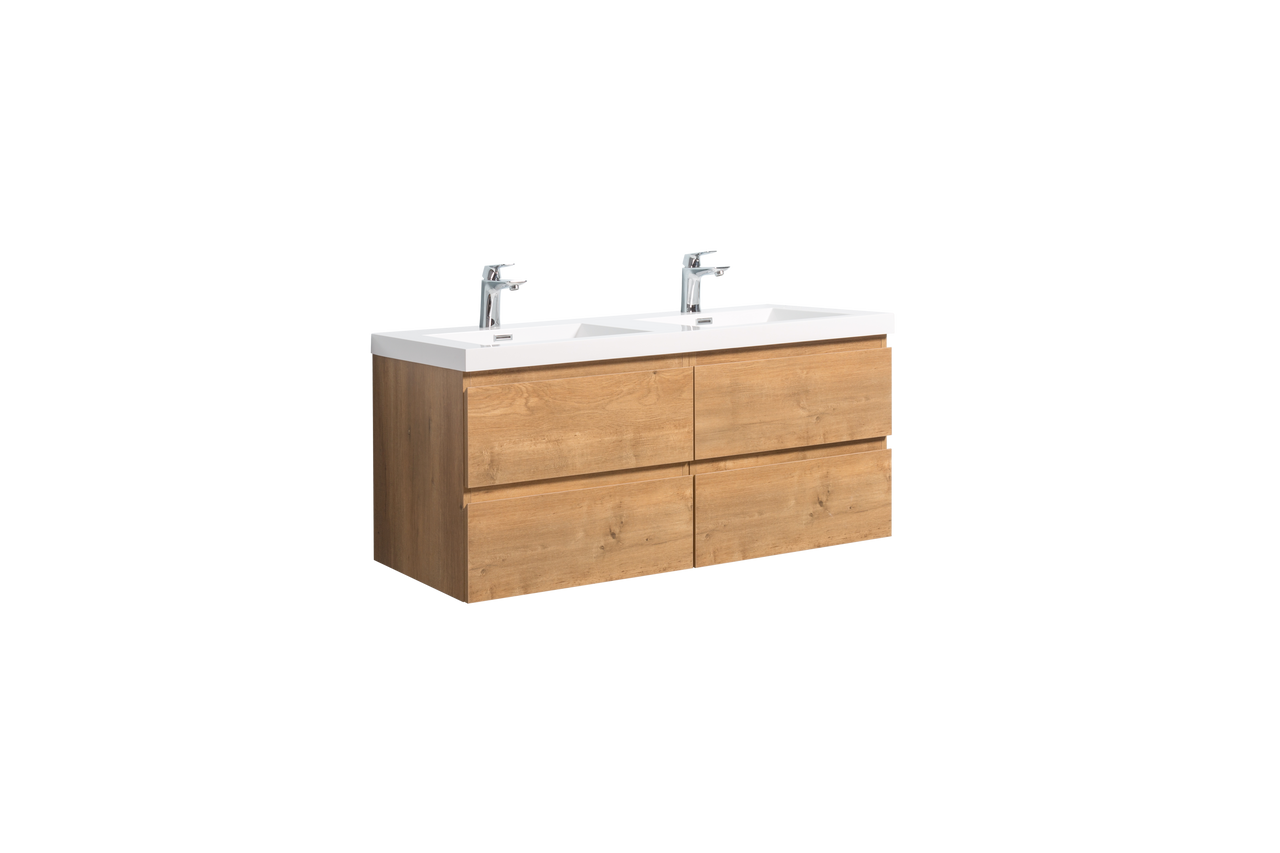 Angel 48"  Wall Mounted Bathroom Vanity with A Integrated Sink