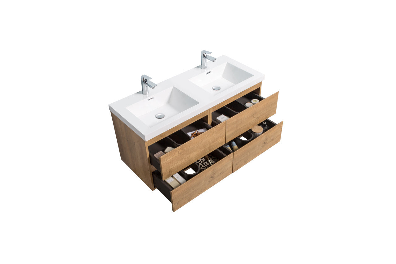 Angel 48"  Wall Mounted Bathroom Vanity with A Integrated Sink