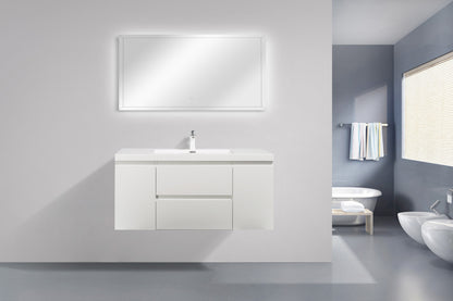 Angel 48"  Wall Mounted Bathroom Vanity with A Integrated Sink